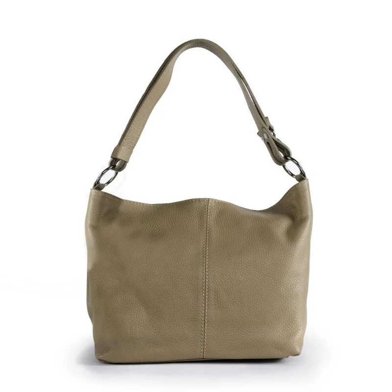 Sac à main en cuir grainé KUTA Taupe clair