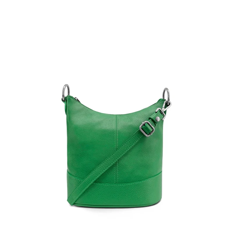 Sac seau à bandoulière en cuir grainé BEAUBOURG Vert anglais