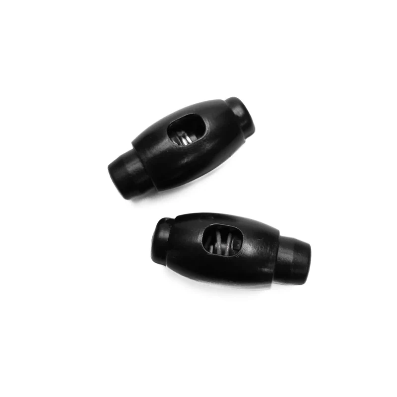 Bloc-cordons en plastique | Noir | 2 pièces | 6 mm