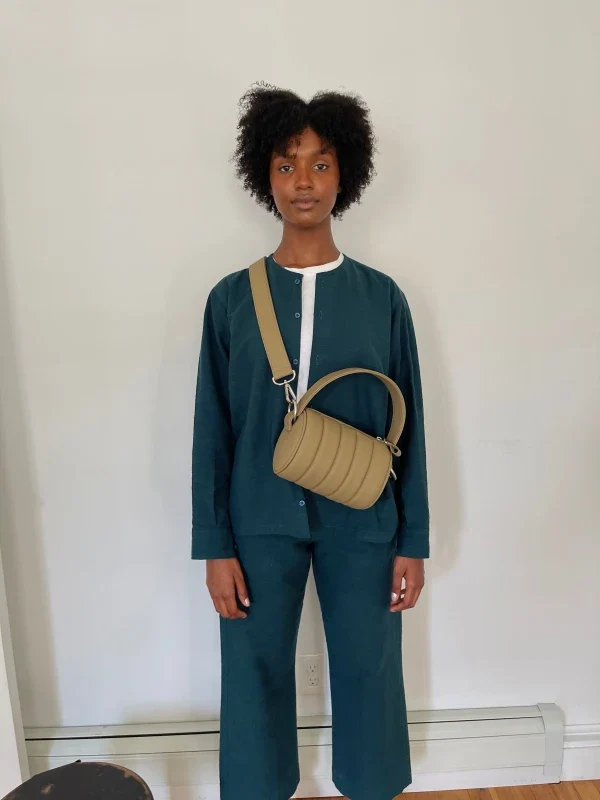 Sac Duffle Mini Matelassé en cuir vegan Toffee