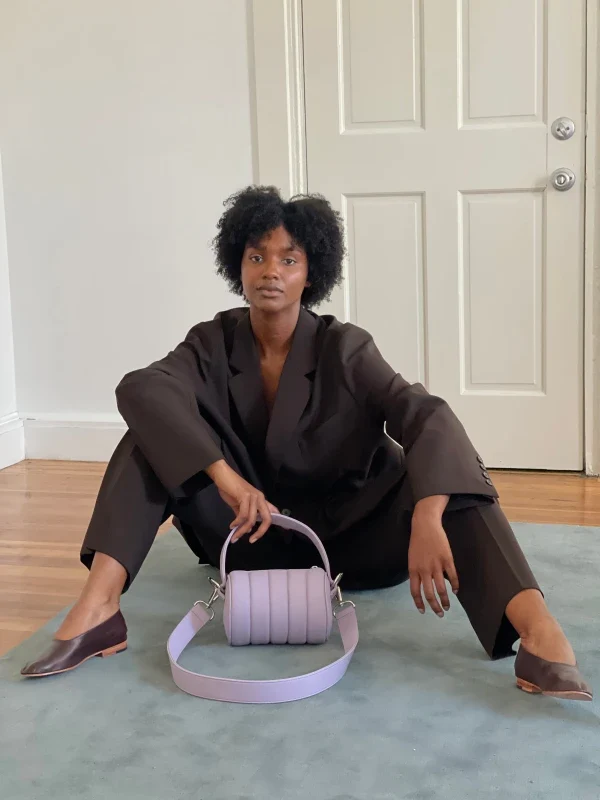 Sac Duffle Mini Matelassé en cuir vegan Lila