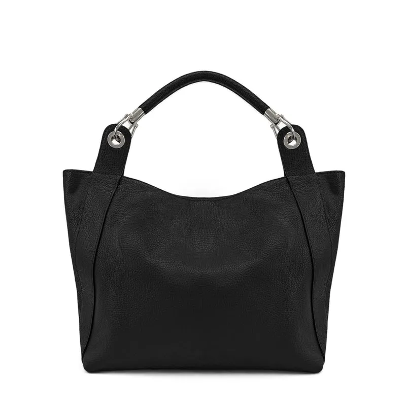 Grand sac en cuir grainé PARIS Noir
