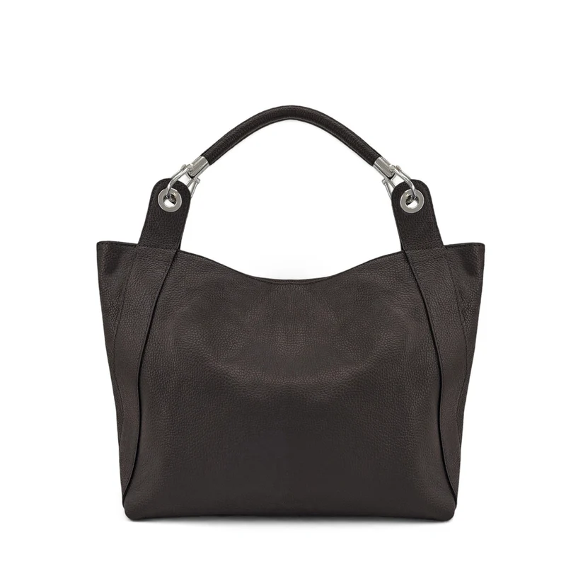Grand sac en cuir grainé PARIS Marron chocolat