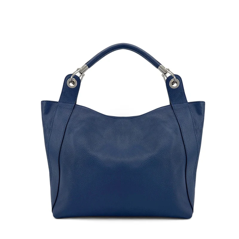 Grand sac en cuir grainé PARIS Bleu