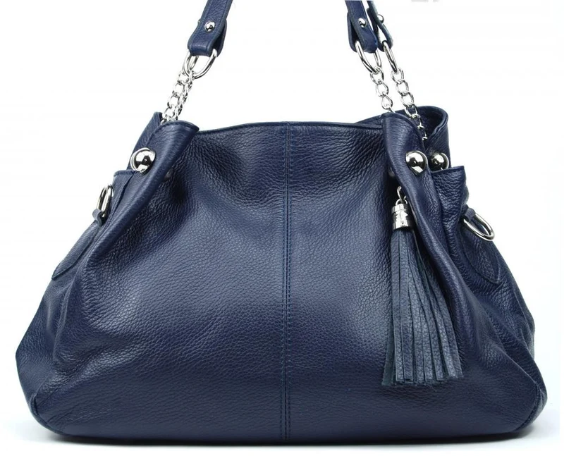 Sac à main en cuir grainé MADISON Bleu