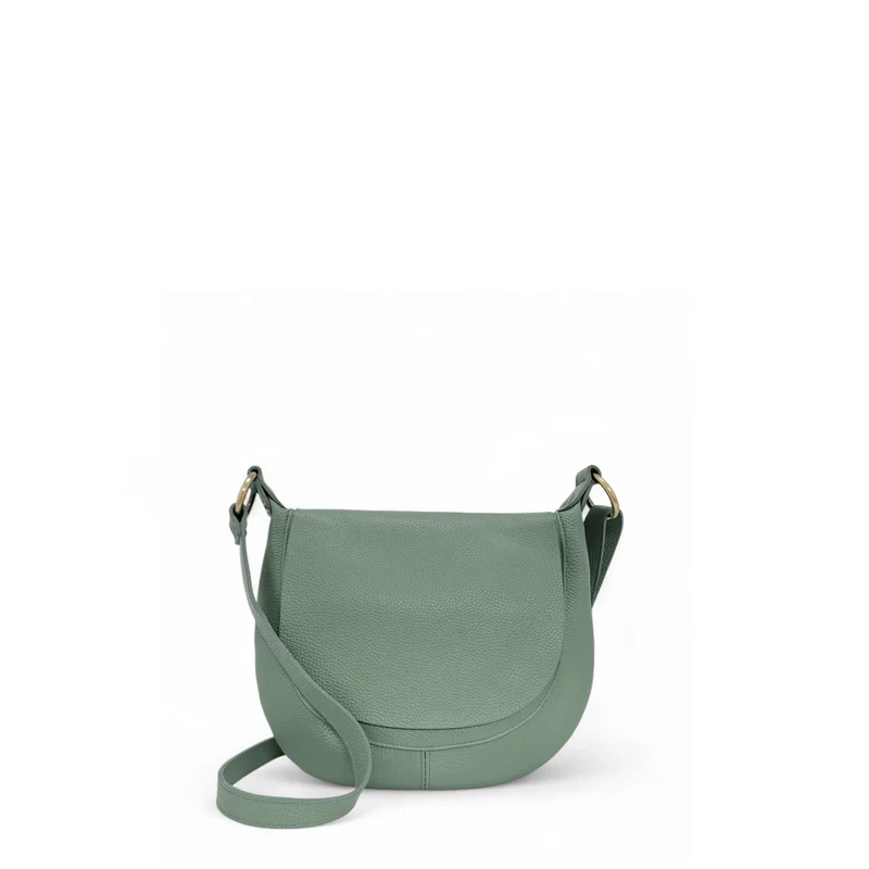 Sac bandoulière en cuir grainé LITTLE CITIZEN Vert pastel