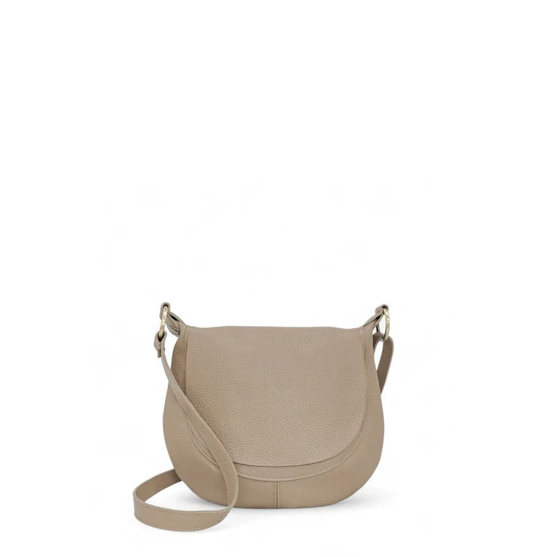 Sac bandoulière en cuir grainé LITTLE CITIZEN Taupe
