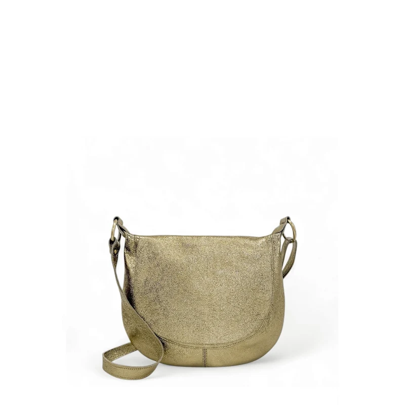 Sac bandoulière en cuir métallisé LITTLE CITIZEN Or pâle