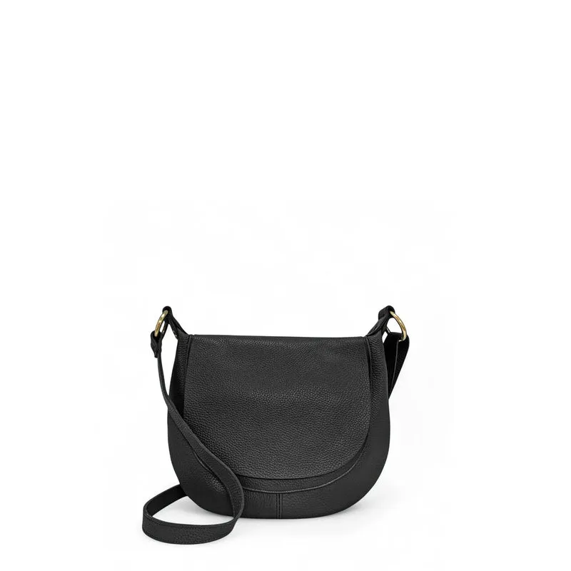Sac bandoulière en cuir grainé LITTLE CITIZEN Noir