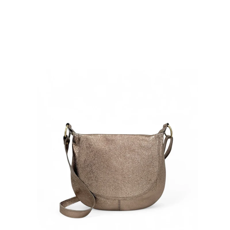 Sac bandoulière en cuir métallisé LITTLE CITIZEN Champagne irisé