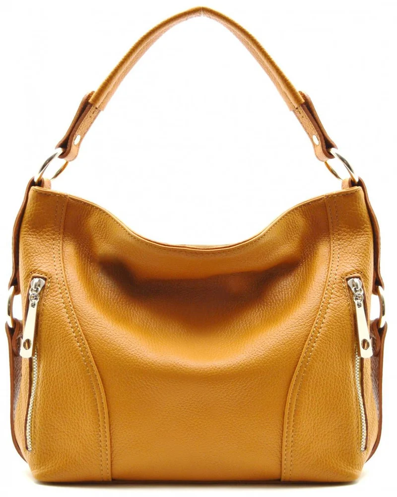 Sac à main en cuir grainé HUIT Cognac