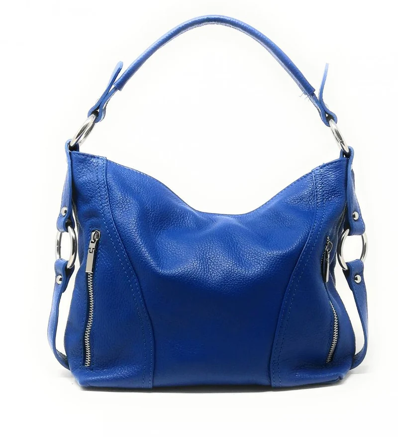 Sac à main en cuir grainé HUIT Bleu roi