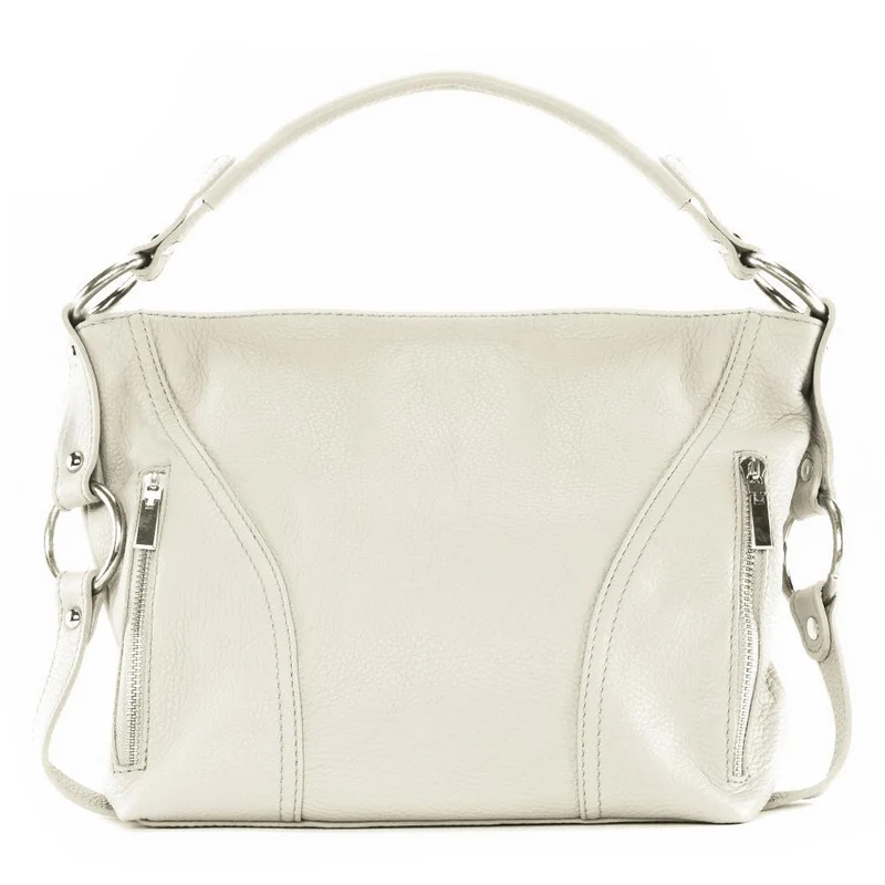Sac à main en cuir grainé HUIT Beige crème