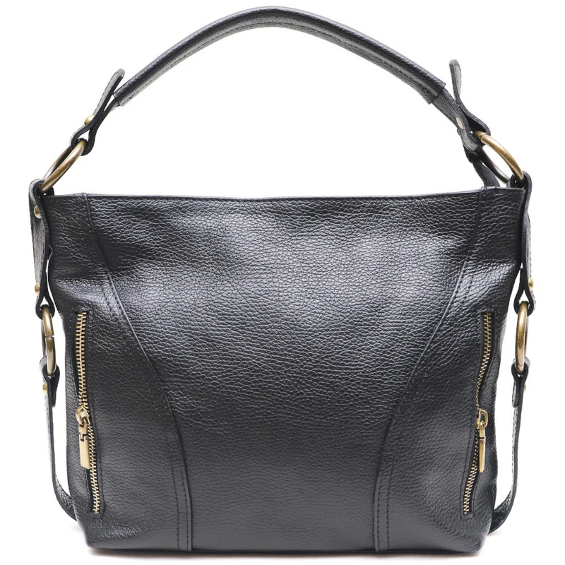 Sac à main en cuir grainé italien SETE B Noir