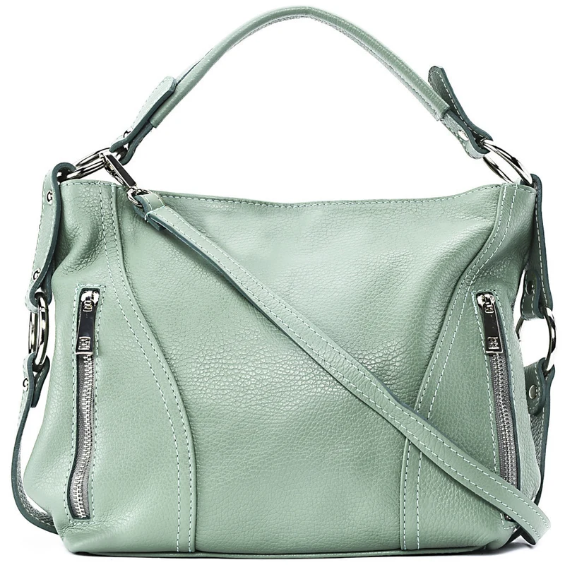 Sac à main en cuir grainé SETE Vert pastel