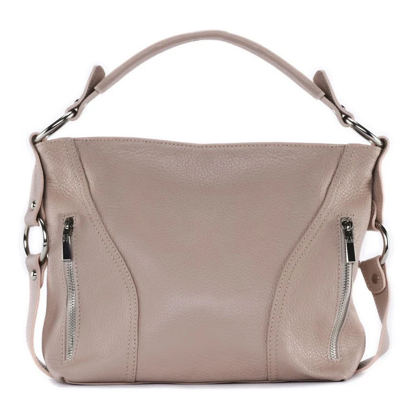 Sac à main en cuir grainé SETE Rose nude