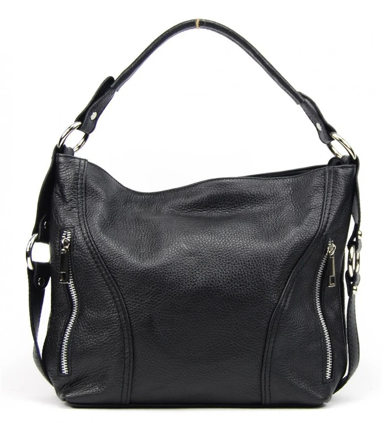 Sac à main en cuir grainé SETE Noir