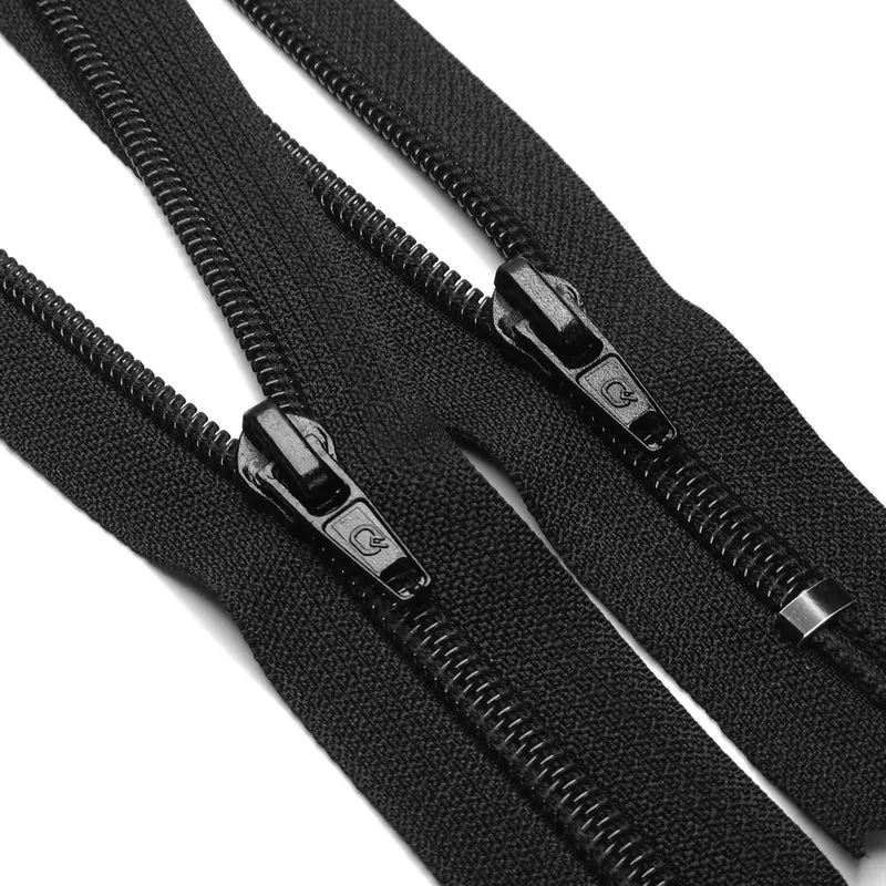 Fermeture Éclair à Bout Fermé | Spirale | Noir | #5 | 7'' - 18 cm