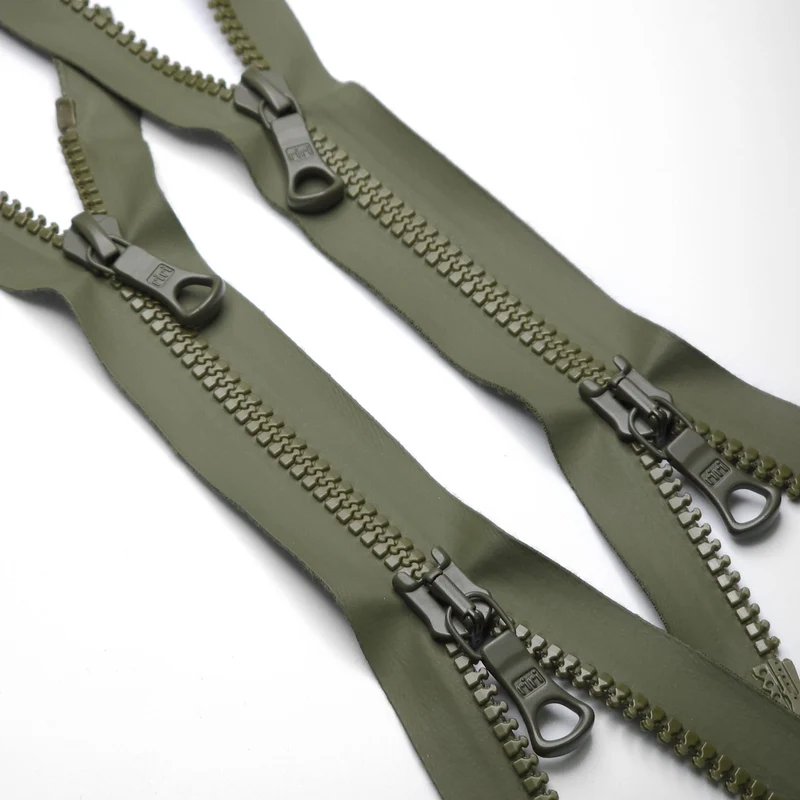 Riri | Fermeture éclair imperméable séparable | Plastique moulé | 2 curseurs | #5 | Olive