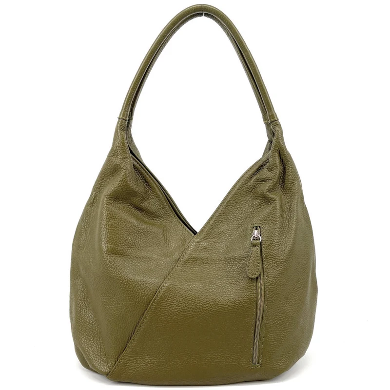 Sac HOBO en cuir grainé MANDALAY Kaki