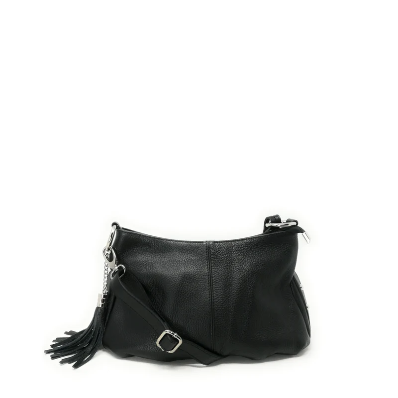 Sac à main en cuir grainé LOBE Noir