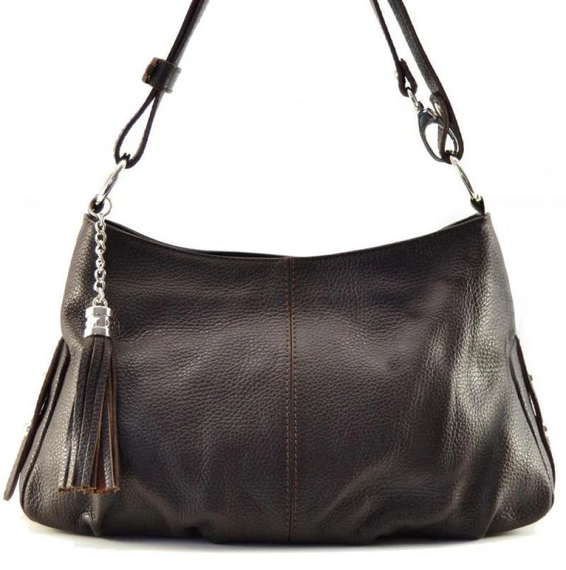 Sac à main en cuir grainé LOBE Chocolat