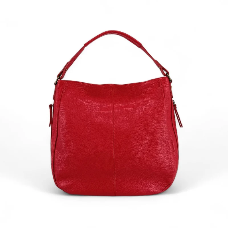 Sac à main en cuir grainé CANNES Rouge garance