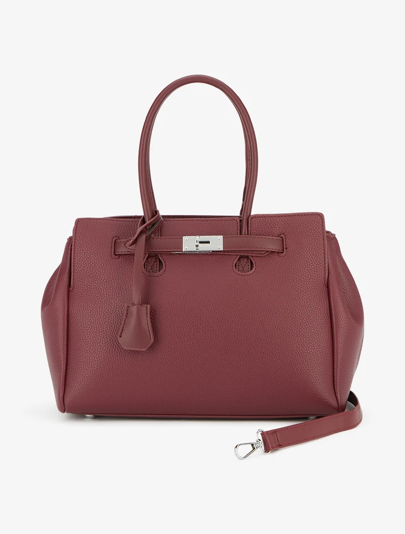 Sac à main Ava effet grainé - Lie de vin