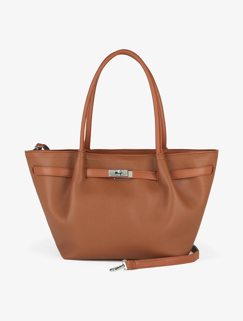 Sac cabas Regina effet grainé - Camel