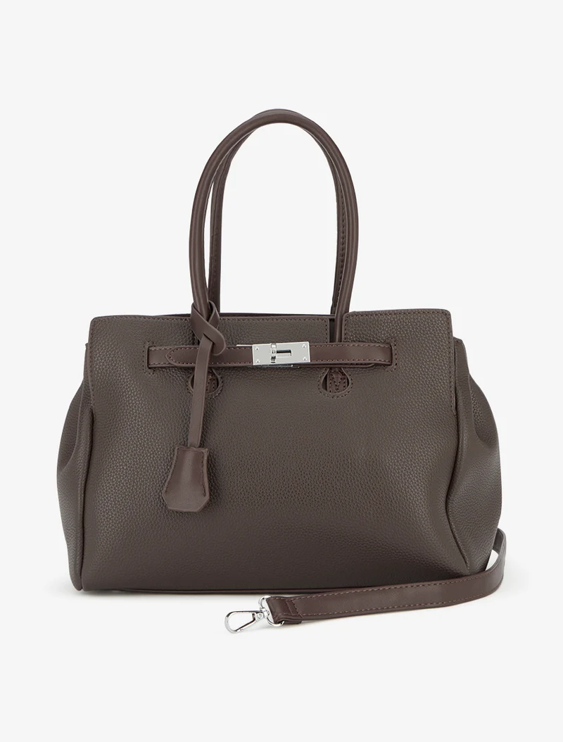 Sac à main Ava effet grainé - Marron