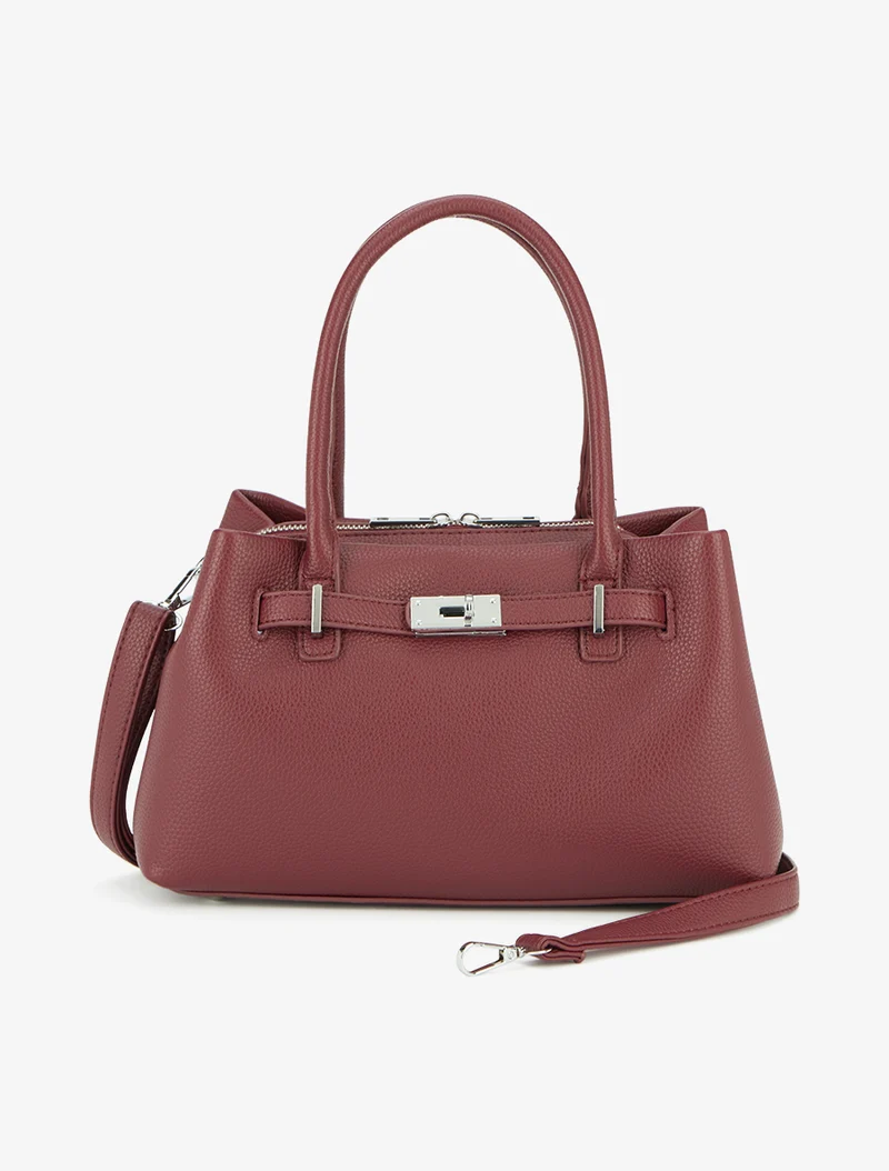 Sac à main Renata effet grainé - Lie de vin