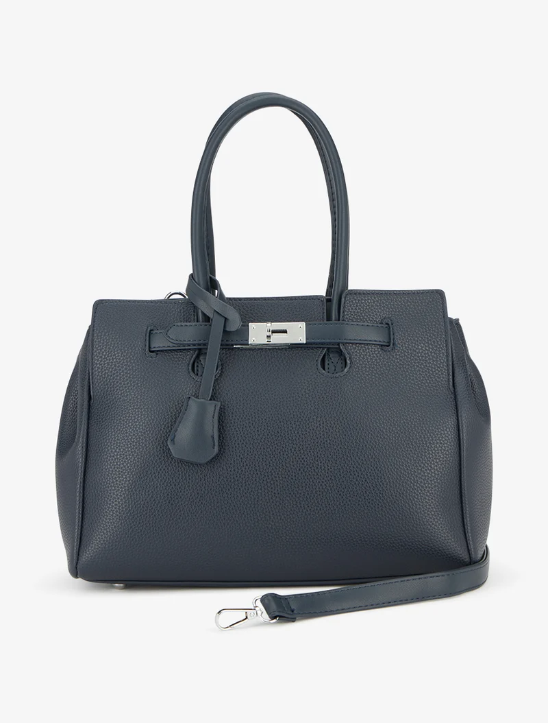 Sac à main Ava effet grainé - Marine