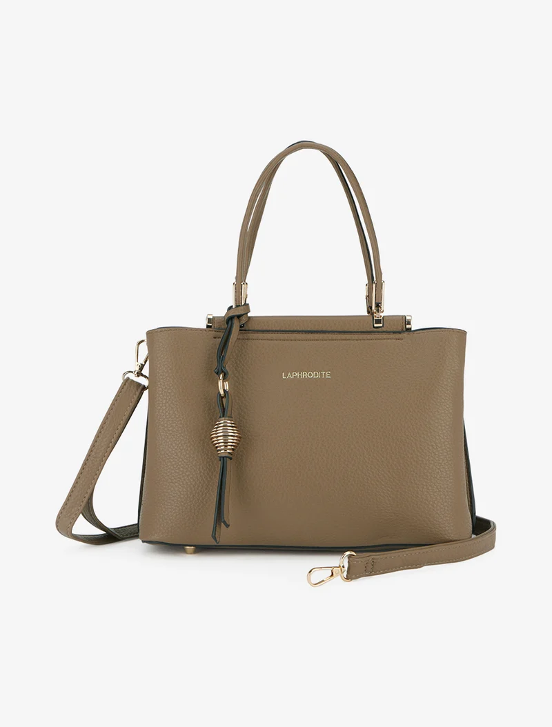 Sac à main effet grainé bandoulière - Taupe