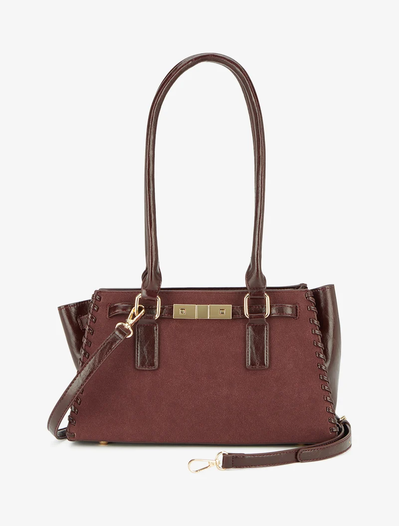 Sac à main Marthe verni à picots - Bordeaux