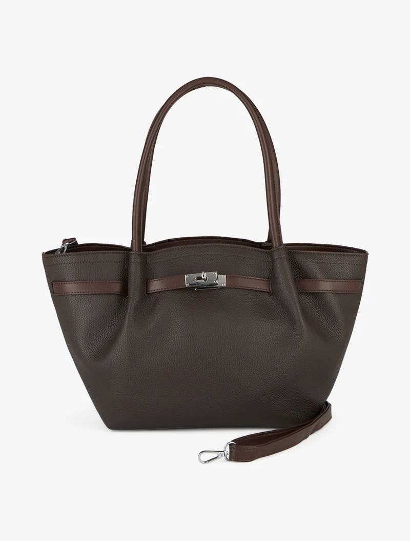 Sac cabas Regina effet grainé - Marron