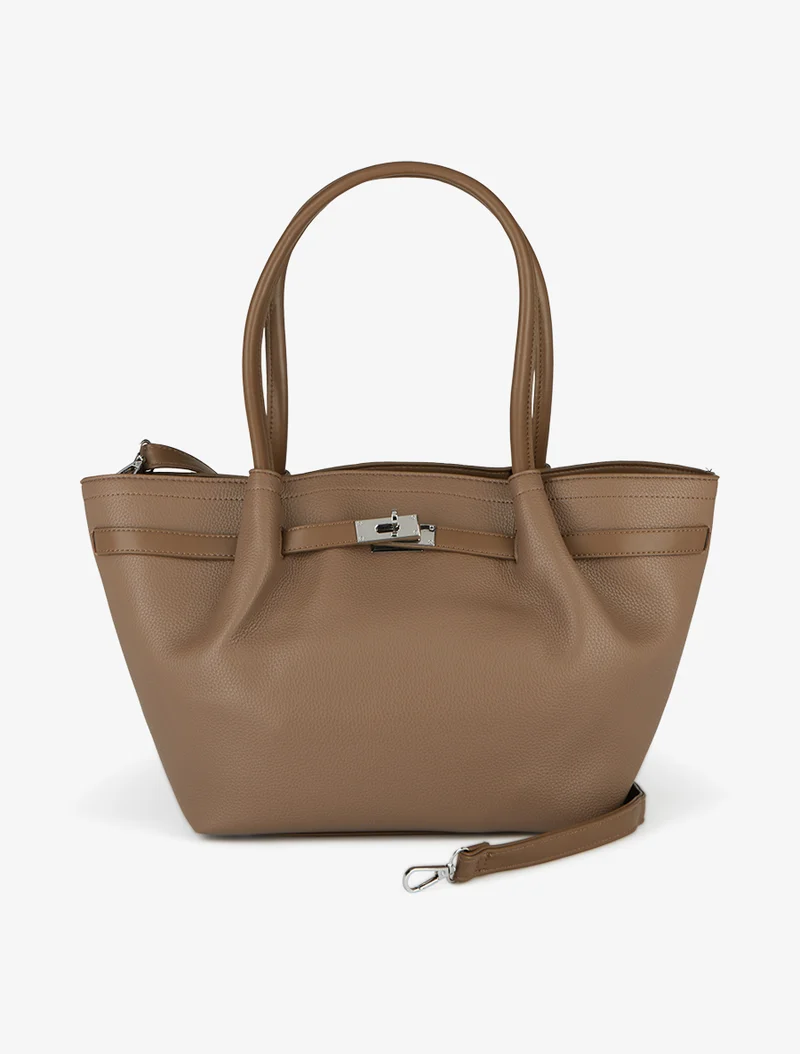 Sac cabas Regina effet grainé - Taupe
