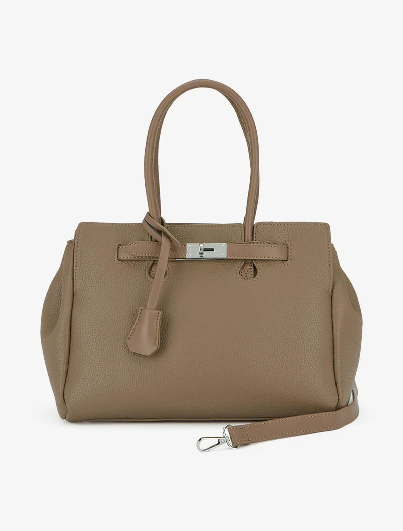 Sac à main Ava effet grainé - Taupe