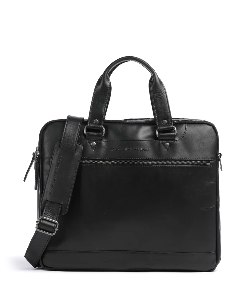 The Chesterfield Brand Wax Pull Up Cow Montara Sac d'ordinateur black