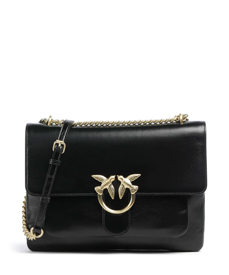 Pinko Love One Soft Big Sac porté épaule nero limousine/matt gold