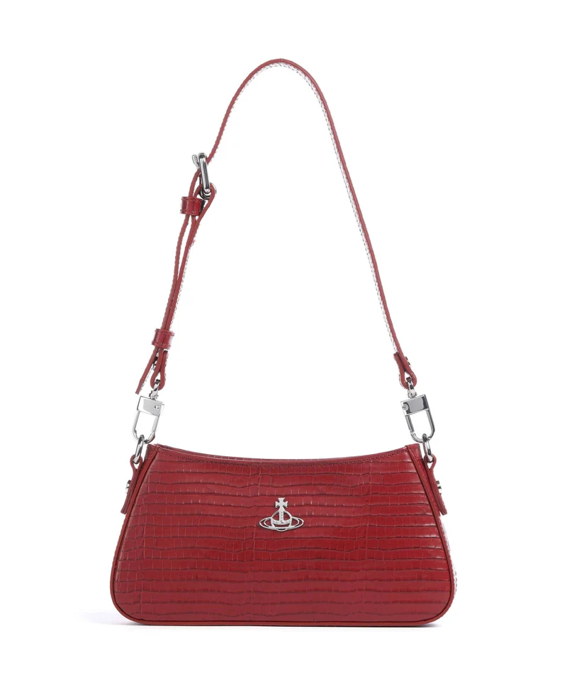 Vivienne Westwood Tasha Embossed Croc Mini Sac porté épaule red