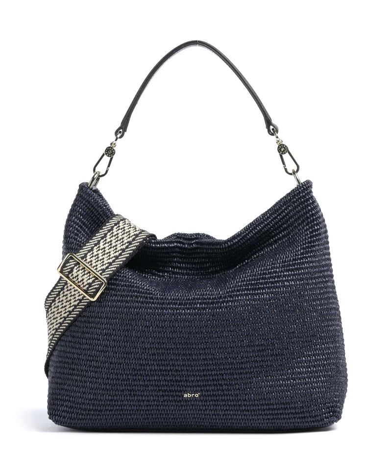 Abro Raffia Kaia Sac fourre-tout navy