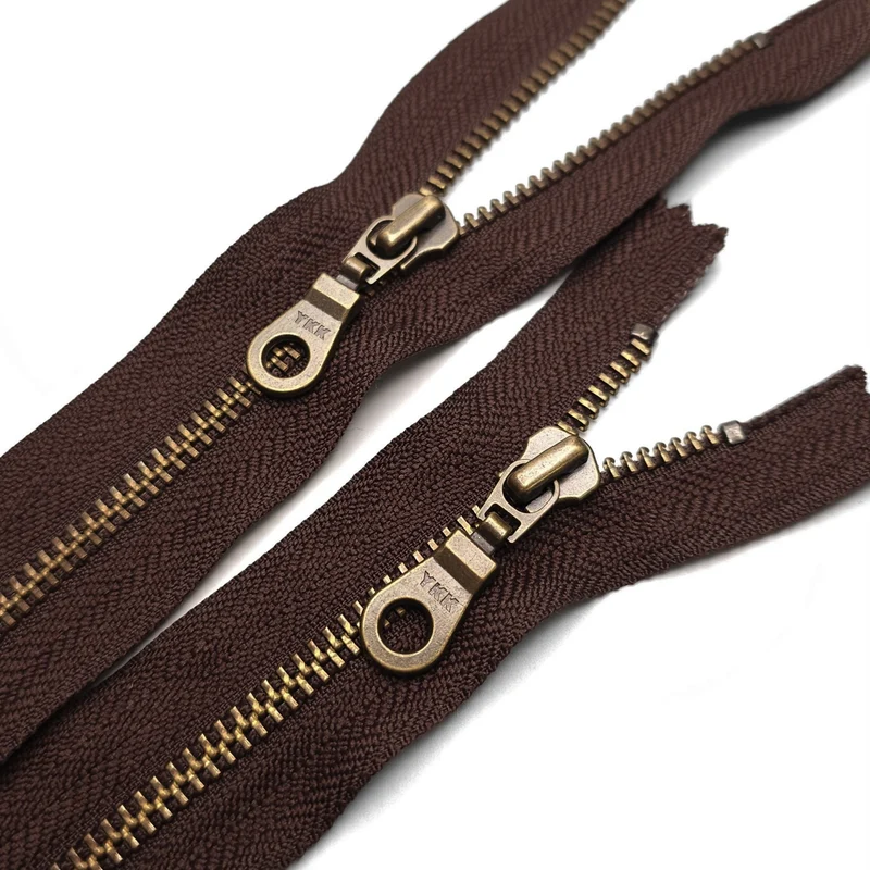 YKK | Fermeture Éclair à Bout Fermé | Métal | Brun | #5 | 8'' - 20 cm