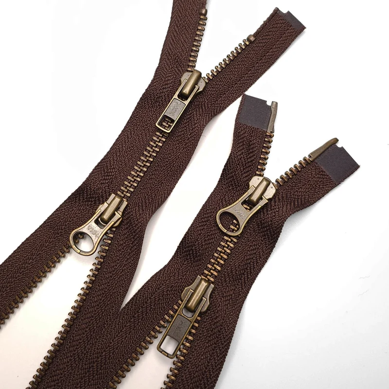 YKK | Fermeture Éclair Séparable | Métal | 2 Curseurs | Brun