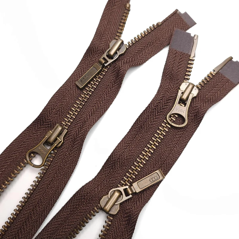 YKK | Fermeture Éclair Séparable | Métal | 2 Curseurs | 26'' - 66 cm | Brun
