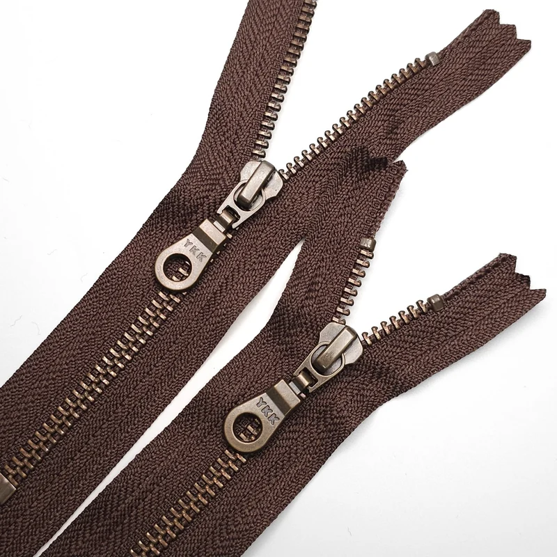YKK | Fermeture Éclair à Bout Fermé | Métal | Brun | #5 | 6'' - 15 cm