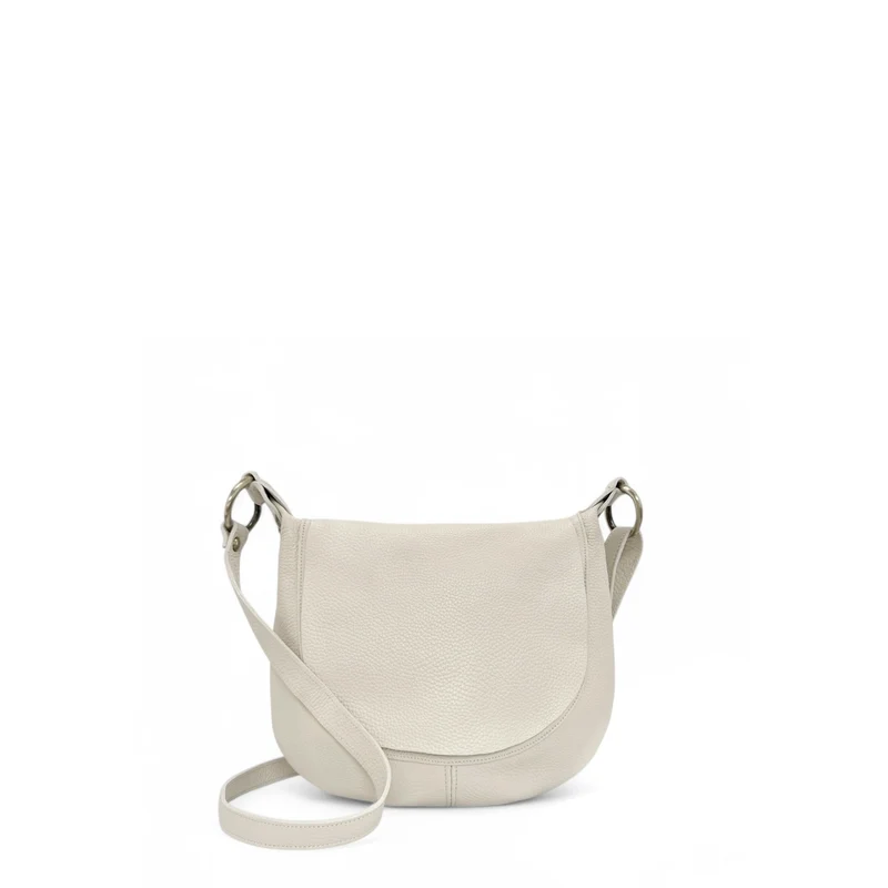 Sac bandoulière en cuir grainé LITTLE CITIZEN Beige crème