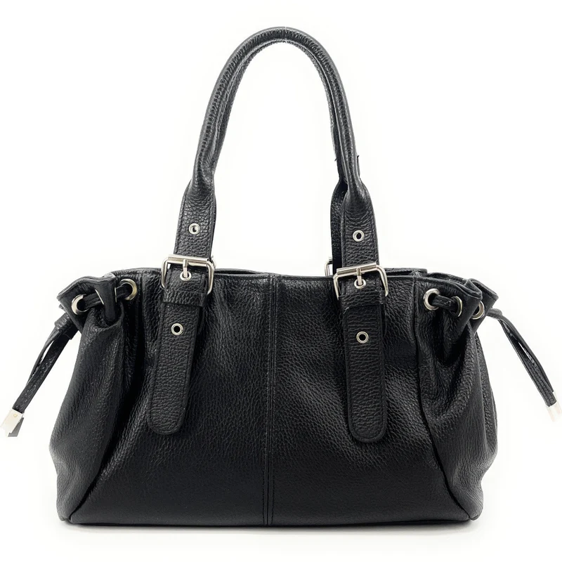 Sac bowling porté épaule en cuir grainé PRINCESSE Noir