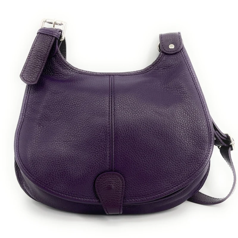 Sac besace bandoulière en cuir grainé PETRA Violet