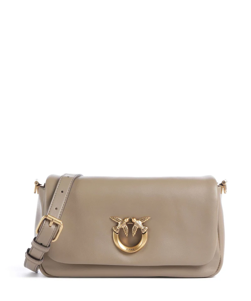 Pinko Click Soft Horizontal Mini Sac bandoulière grigio talpa/antique gold