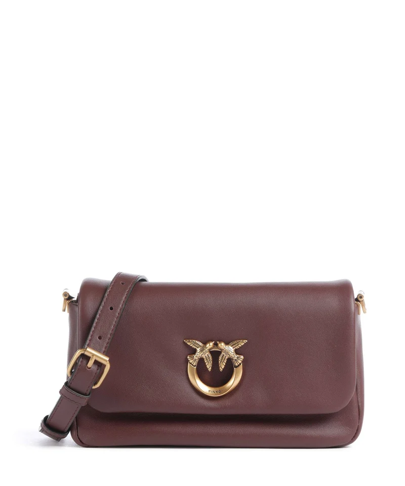 Pinko Click Soft Horizontal Mini Sac bandoulière castano intenso/antique gold